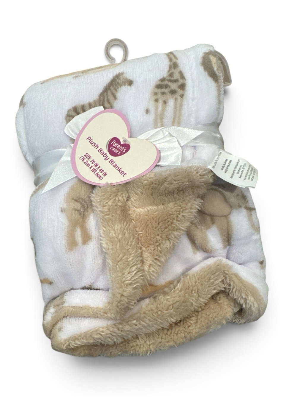 NWT Parents Choice Plush Baby Blanket -Safari Print